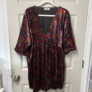 Natural Life V-Neck Velvet Dress - Size XL